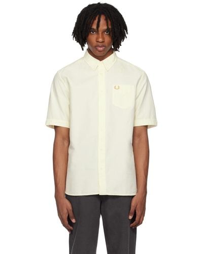 Fred Perry Off- Embroidered Shirt - Black