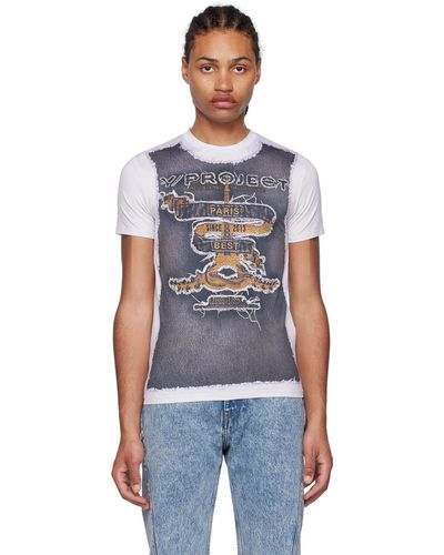 Y. Project Grey & Off-white Jean Paul Gaultier Edition 'paris' Best' T-shirt - Black