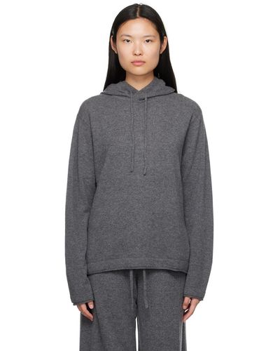 Lisa Yang Pull à capuche beau gris - Noir