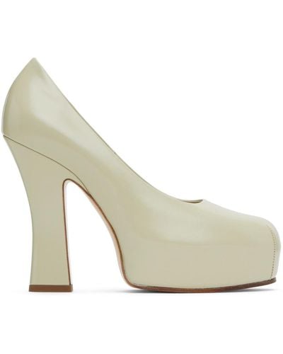 Burberry Off-white Leather Arch Heels - Metallic