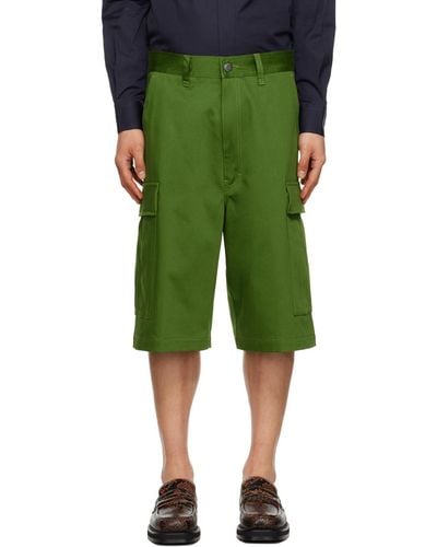 Ami Paris Green Pocket Shorts