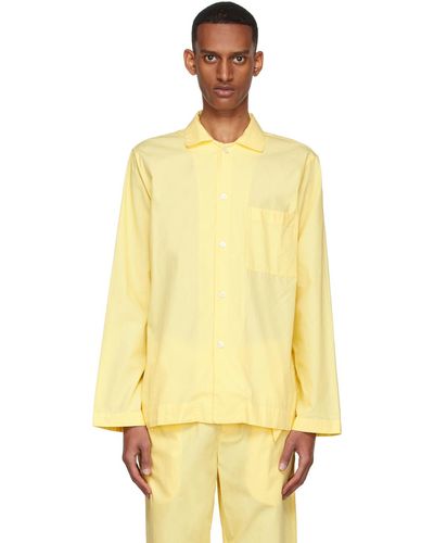 Tekla Yellow Organic Cotton Pyjama Shirt - Multicolour