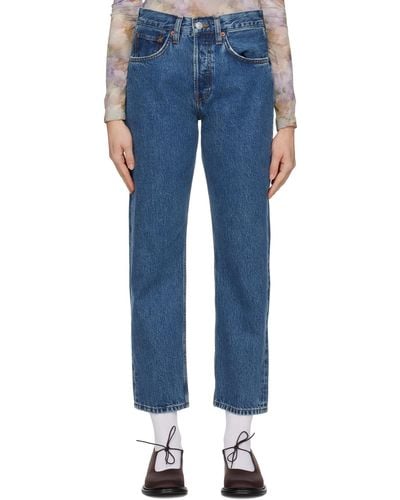 RE/DONE Blue Stove Pipe Jeans