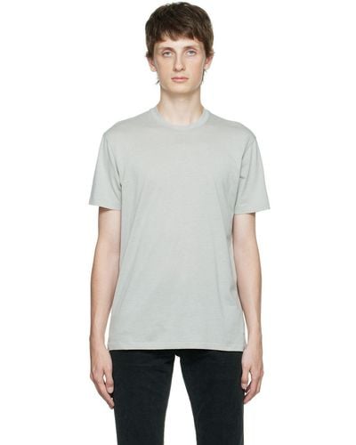 Tom Ford グレー 刺繍 Tシャツ - ブラック