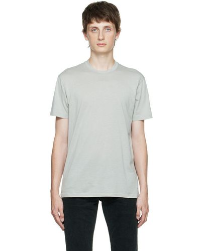 Tom Ford T-shirt gris à broderie - Noir
