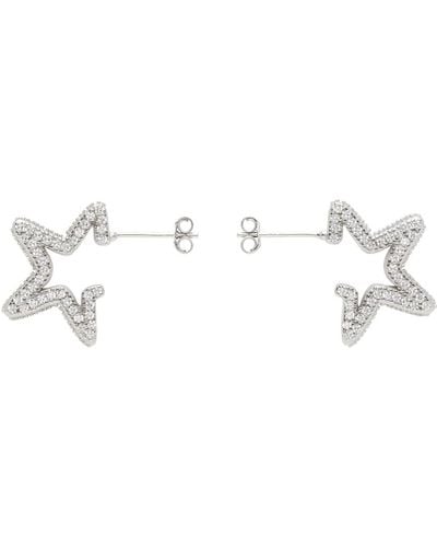 Collina Strada Crystal Clear Rhinestone Star Earrings - Black