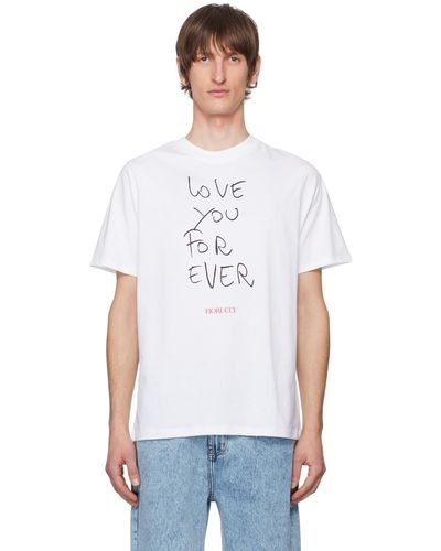 Fiorucci T-shirt 'love you for ever' blanc