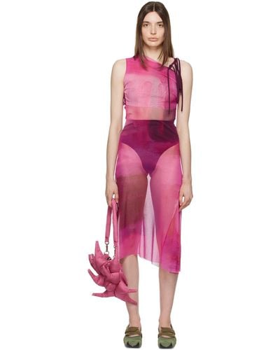 PAULA CANOVAS DEL VAS Cutout Midi Dress - Pink