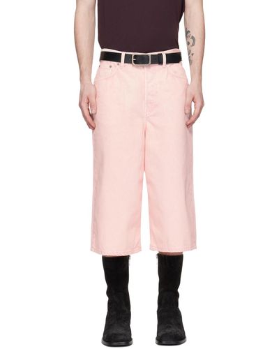Dries Van Noten Pink Patch Denim Shorts - Black