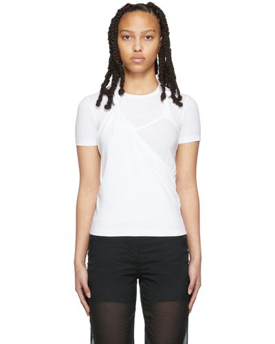 Helmut Lang T-shirt torsadé blanc