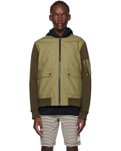PS by Paul Smith Panelled Bomber Jacket - Green