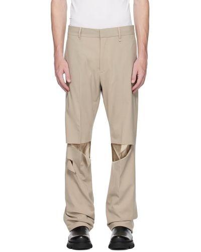 Givenchy Beige Destroyed Trousers - Natural