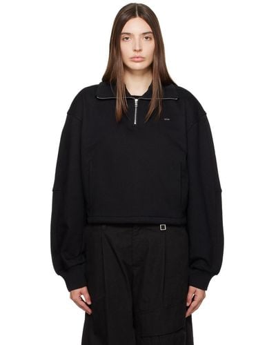 WOOYOUNGMI Black Half-zip Sweater