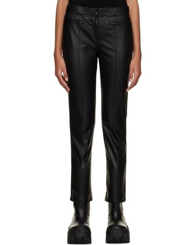 Juun.J Pinched Seam Leather Trousers - Black