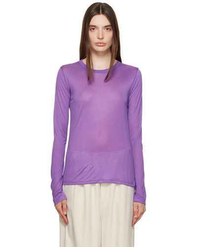 Baserange Crewneck Long Sleeve T-shirt - Purple