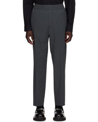Calvin Klein Grey Slim-fit Trousers - Black