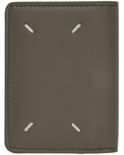 Maison Margiela Porte-cartes gris en cuir - Multicolore