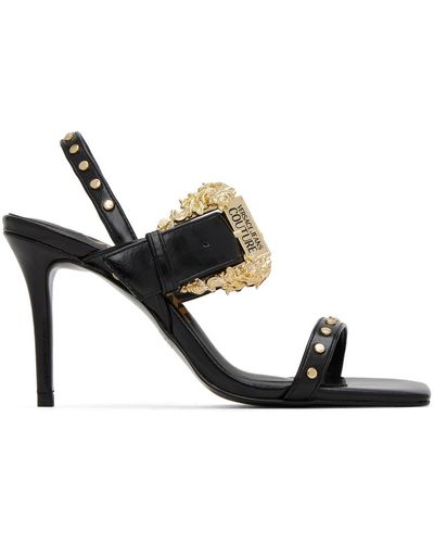 Versace Jeans Couture Sandales à talon aiguille emily noires à motif baroque