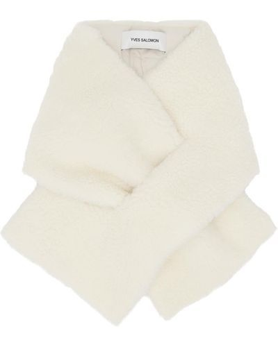 Yves Salomon White Technique Down Scarf - Natural