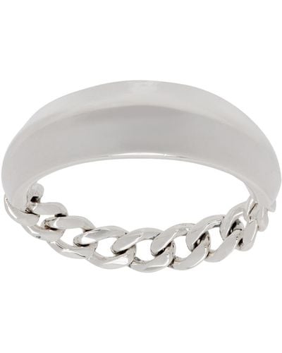 Bottega Veneta Silver Chain Detail Ring - Metallic