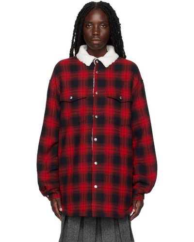 we11done Check Jacket - Red