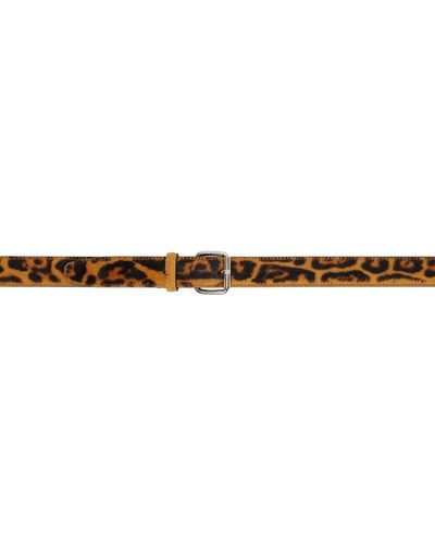 Marni Ceinture noire en peau retournée à motif léopard - Multicolore
