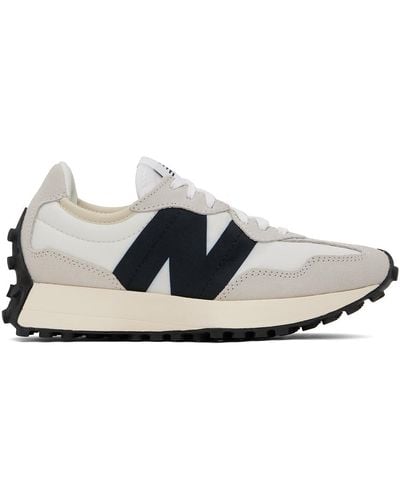 New Balance Taupe & Off-white 327 Trainers - Black