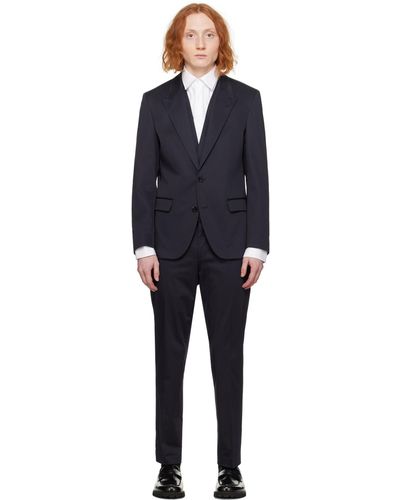 HUGO Navy Slim-fit Suit - Black