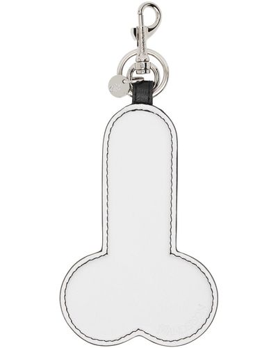 JW Anderson Leather Keyring - White