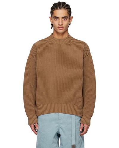 Sacai Brown Vented Sweater - Multicolour