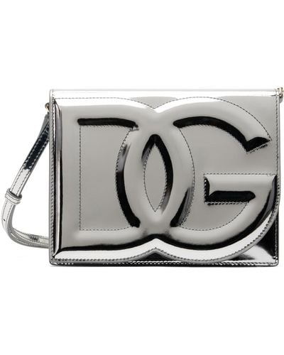 Dolce & Gabbana Sac à bandoulière argenté à logo dg - Noir