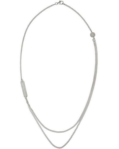 Maison Margiela Silver Double Chain Necklace - Metallic