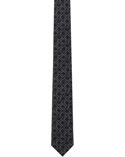 Ferragamo Cravate noire en soie