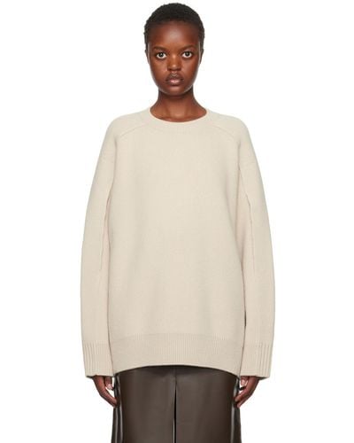 Lanvin Beige Cape Sweater - Natural