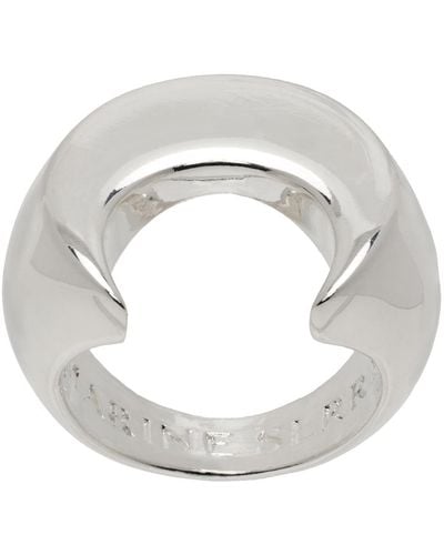Marine Serre Silver Regenerated Brass Moon Ring - Metallic