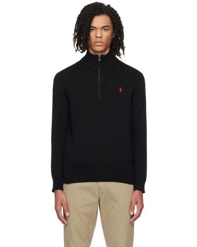 Polo Ralph Lauren Black Half-zip Sweater