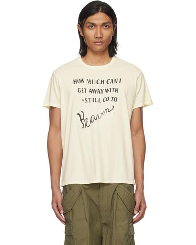 R13 T-shirt 'how much can i get away with' blanc cassé - Multicolore