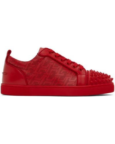 Christian Louboutin Louis Junior Spikes Orlato Sneakers - Red