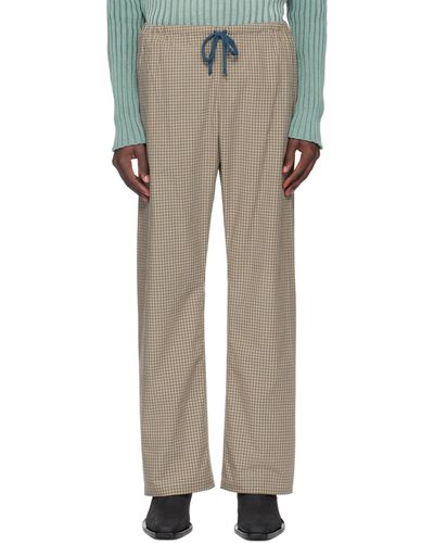 SC103 Pantalon brun à cordon coulissant - Multicolore