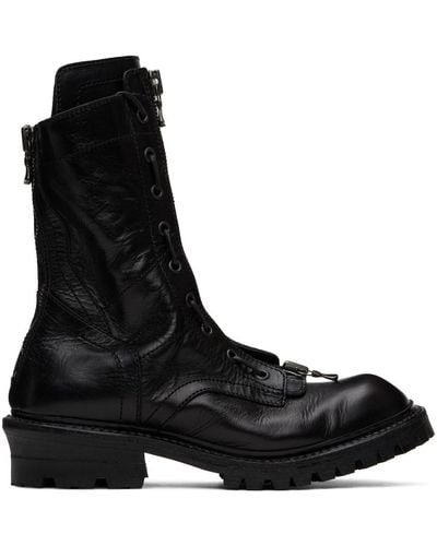 Julius Two-way Zip Boots - Black