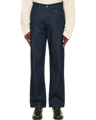 Lemaire Indigo Curved Jeans - Blue