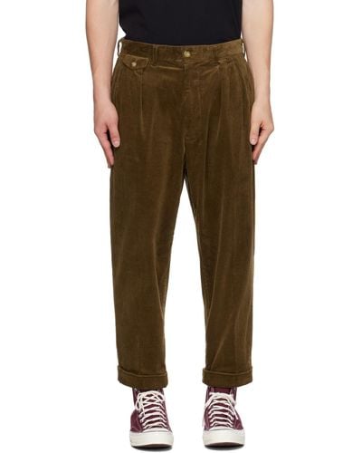 Beams Plus Pleated Pants - Brown