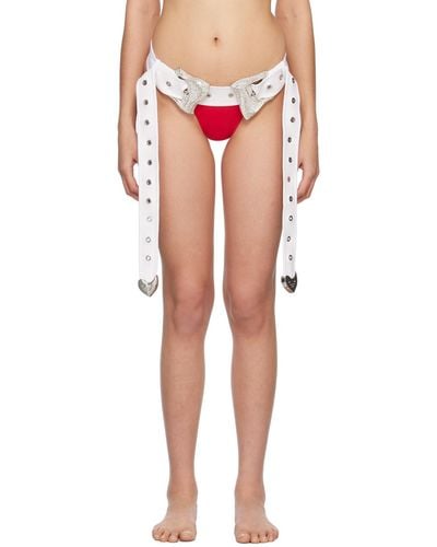 Poster Girl Culotte de bikini ariel blanc et rouge - Multicolore