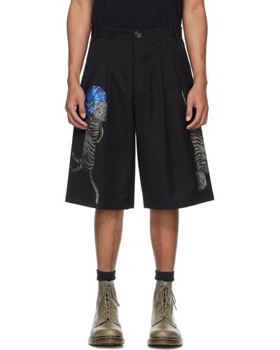 Song For The Mute Flower Cat Shorts - Black