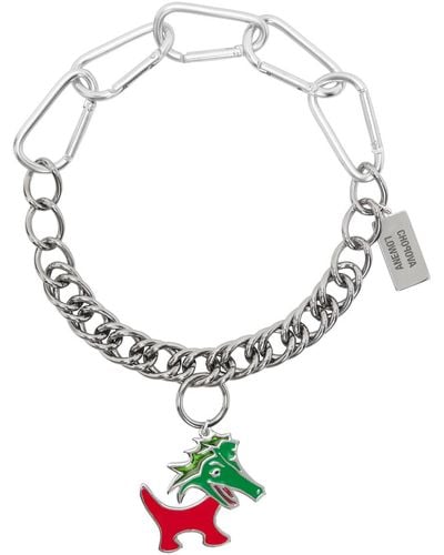 Chopova Lowena Silver Dragon Charm Necklace - Metallic