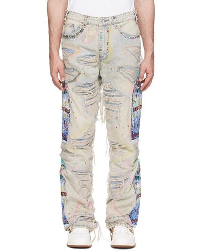 Who Decides War Embroide Jeans - White