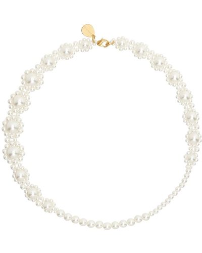 Simone Rocha Collier blanc à ornements graphiques à perles