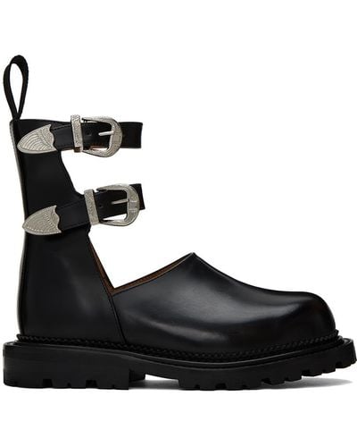 Toga Buckle Ankle Boots - Black