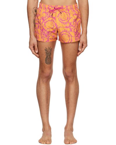 Versace Barocco Swim Shorts - Orange