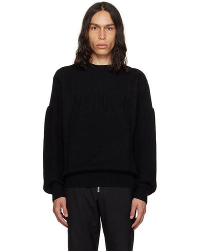 we11done Square Patch Sweater - Black